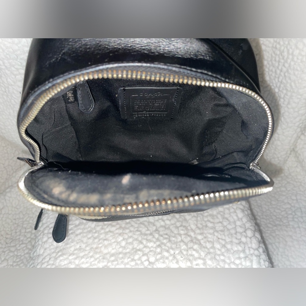 COACH Signature Mini Charlie Zebra Print Backpack black chalk - Picture 7 of 10